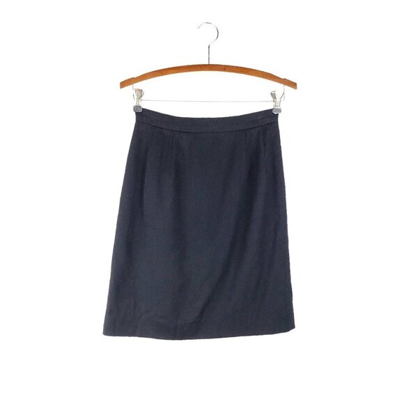Ralph Lauren Collection Skirt Black Wool Cashmere Minimalist Knee Length Size 6 - Picture 1 of 7